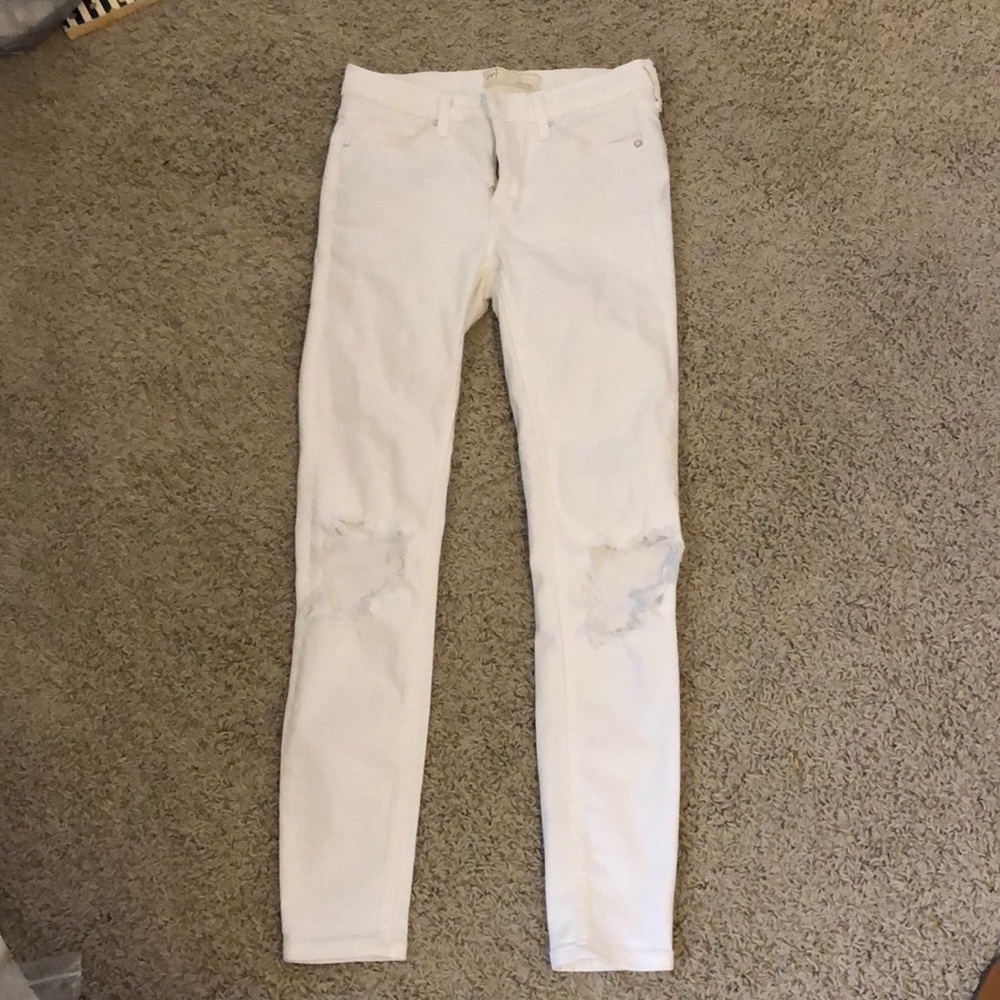 Free People High Rise Busted Knee Skinnies